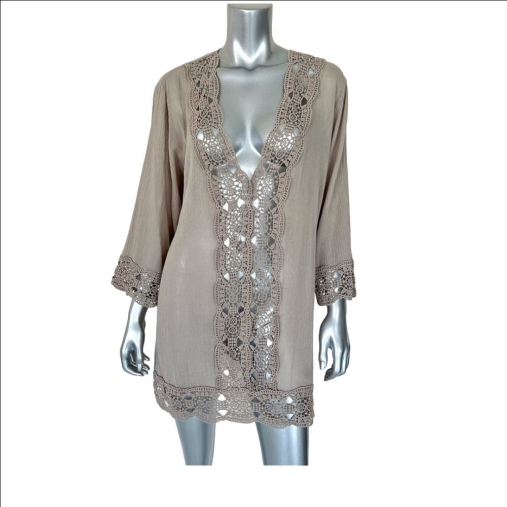 🌴blue island 🌴 beach cover up beige  size medium